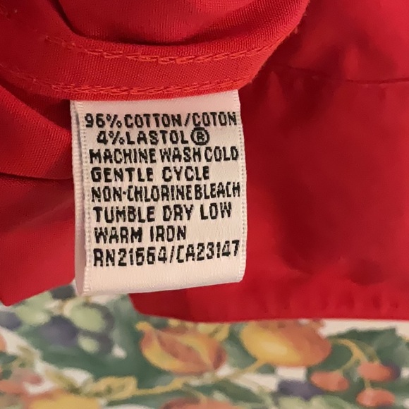 Talbots Wrinkle Resistant Stretch Button Up Shirt, Size 14, Red, Cotton - Picture 9 of 9